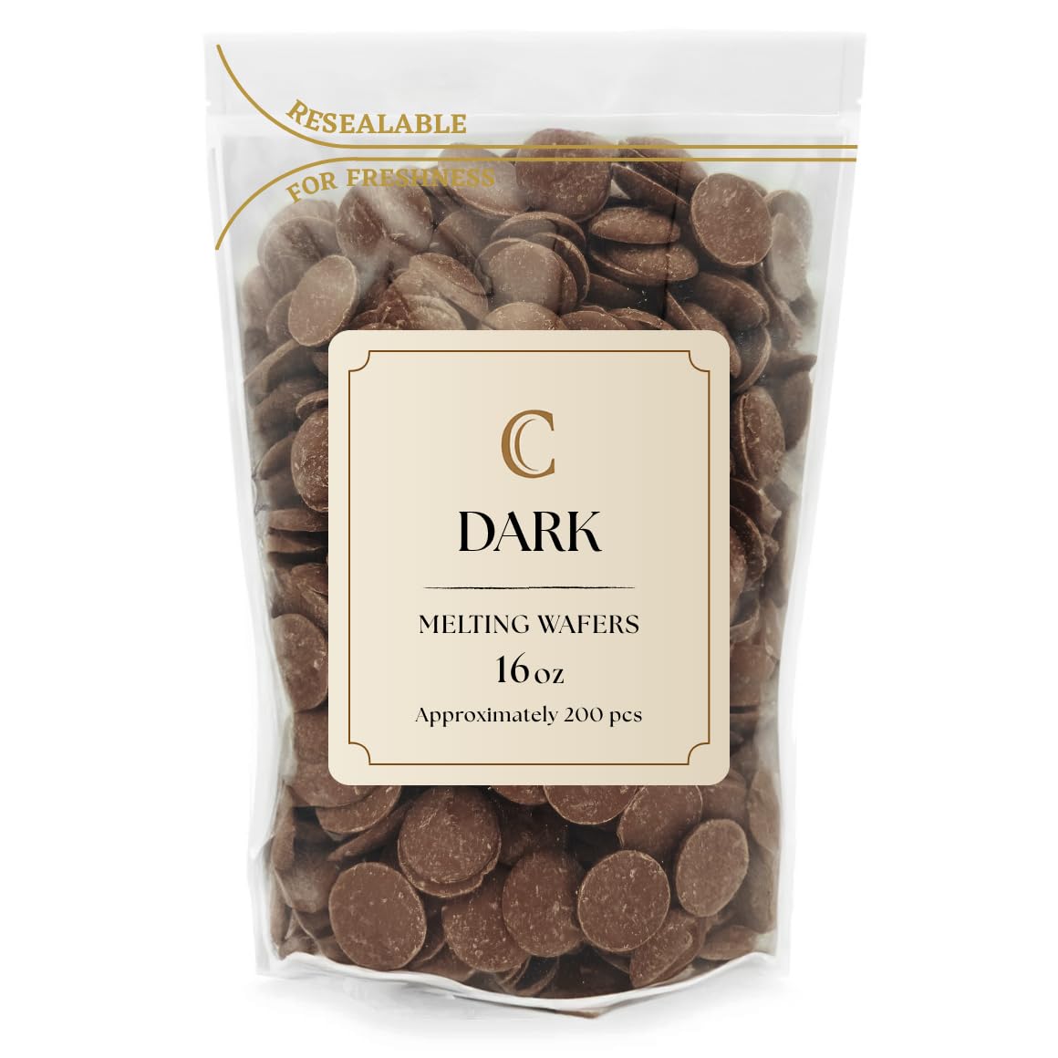 KIDU Chocolate Melting Wafers 16 Ounces Bulk Perfect For Dipping, Deserts, Baking And More - 1 Pound (Dark New)