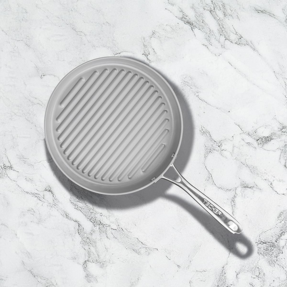 TECHEF - CeraTerra Collection, 12" Ceramic Nonstick Grill Pan (PTFE, PFAS, and PFOA Free), Made in Korea (12-in Grill Pan)