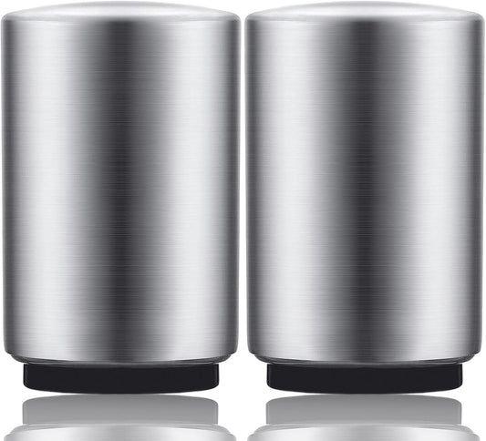 2PCS Premium Beer Bottle Opener, Automatic Stainless Steel Quick Pop the Top Can Openers by Magnet Catching No Damage Caps, Wine Accessory Push Down Off Magnetic Bartender Tool for Home Picnic Camping