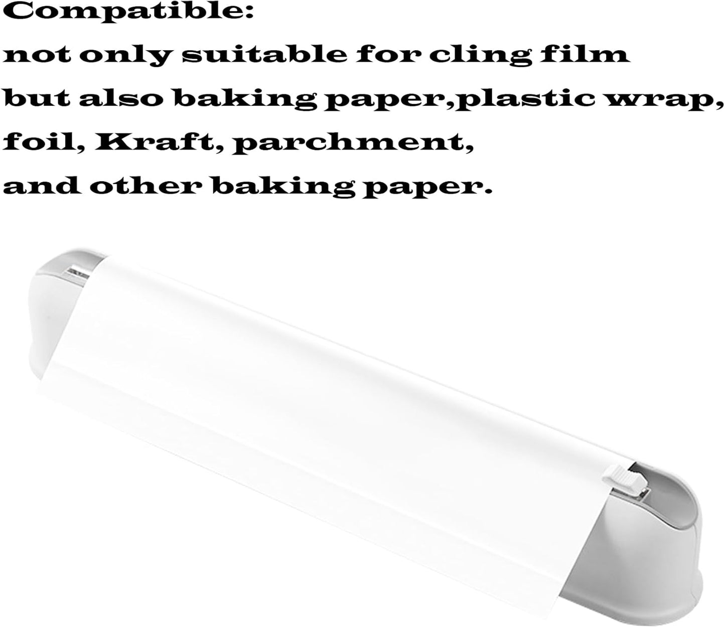 Mount Magnetic Refillable Plastic Wrap Dispenser with Cutter,Food Cling Wrap Film Cutter,Tin Aluminum Foil Dispenser,Slide Chic Parchment Paper Dispenser, Fit 12" X 300 Feet Plastic Wrap - Green