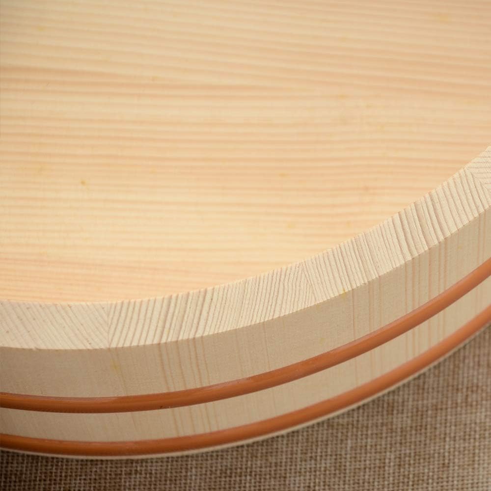 Kichgather 14.2 Inch Wooden Sushi Rice Bowl Hangiri Sushi Oke Rice Mixing Tub