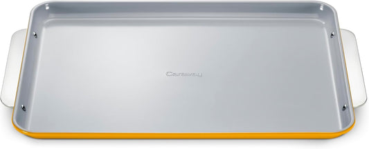 Caraway Non-Stick Ceramic Baking Sheet - Naturally Slick Ceramic Coating - Non-Toxic, PTFE & PFOA Free - Perfect for Baking, Roasting, and More - Large (18" x 13") - Marigold