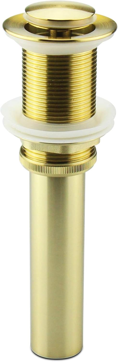 Bathroom Pop Up Sink Drain, Gold Vessel Vanity Sink Drain Stopper without Overflow