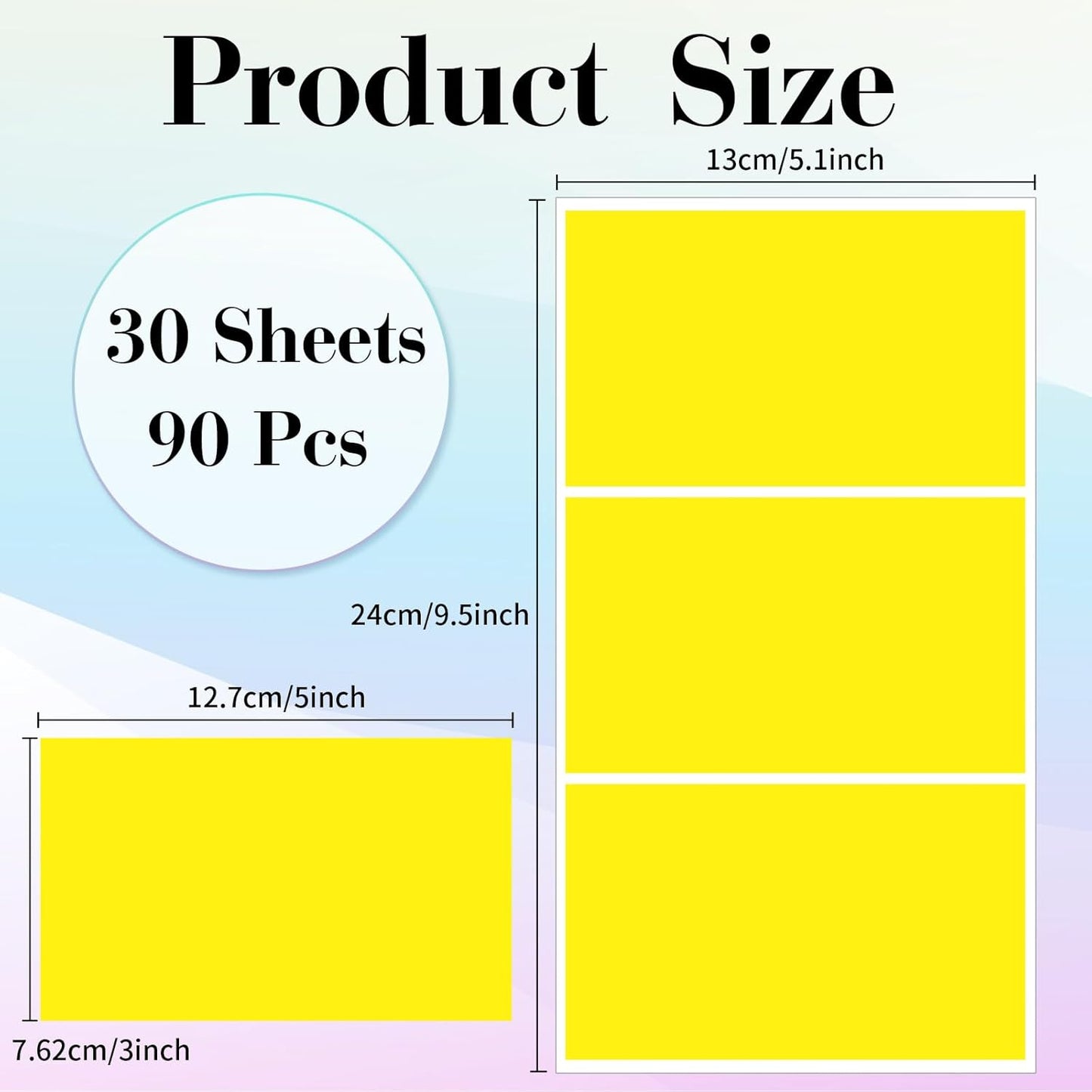 STARLIBOO Removable Colored Labels Stickers, 3X5 Inch Removable Large Label Stickers for Moving Boxes and Storage Bins- Waterproof- Tear Resistant (Yellow)