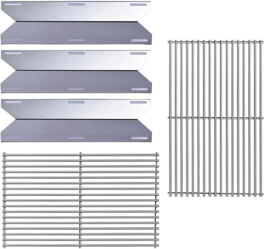 17 3/4” Stainless Steel Heat Plate and 19.25" Cooking Grids for Jenn Air 720-0336,720-0337,720-0511, 720-0512, 720-0339 Gas Grill,Grates Replacement For JennAir Grill