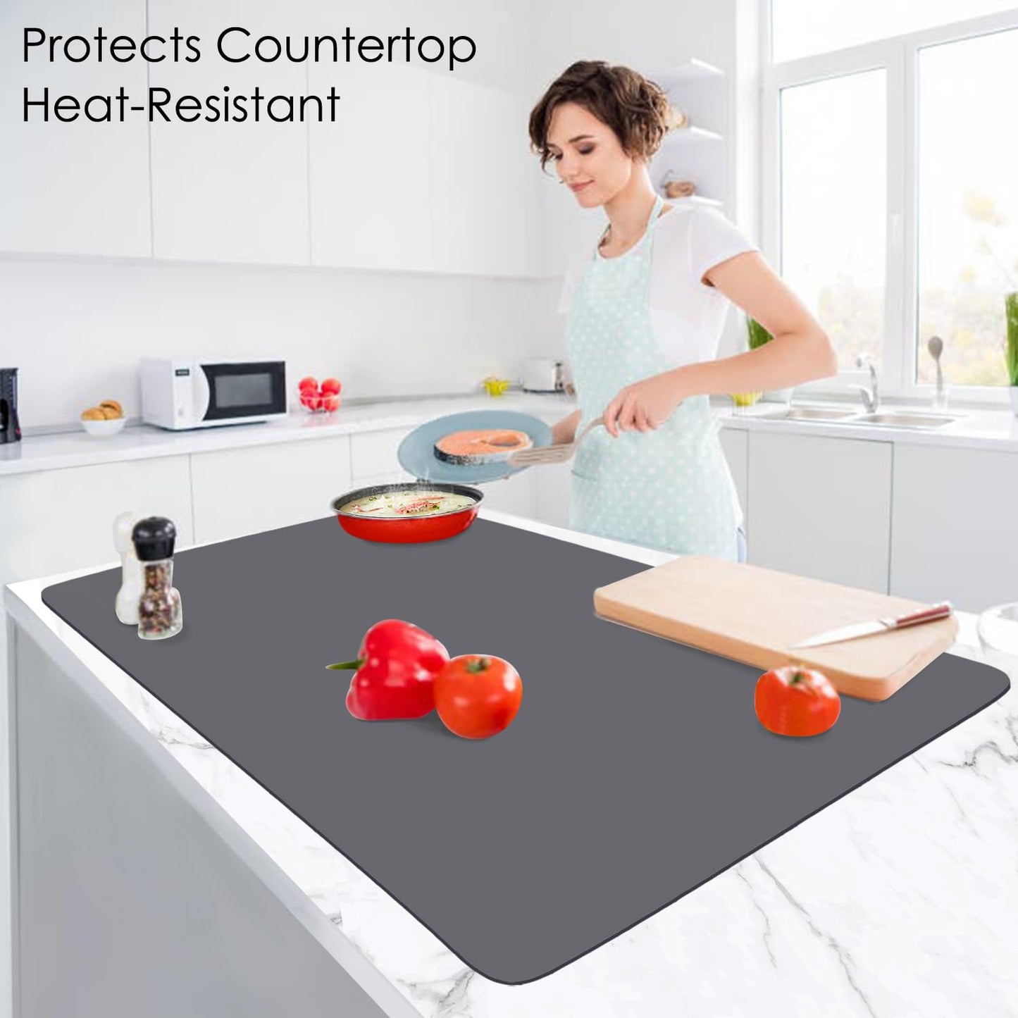 Extra Large Silicone Mat, 31.5x23.6 Large Silicon Placemats for Kids, Heat Resistant Matt for Kitchen Counter Non-Stick Table Mat for Dough and Pastry, Silicone Craft Mat for Kids, Dark Gray