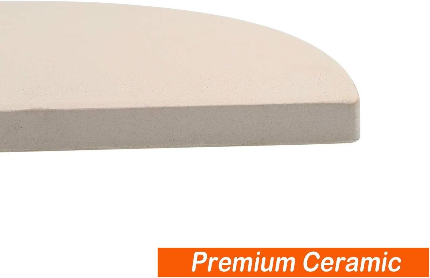 BBQ Future Ceramic Heat Deflector Plates for Kamado Joe Classic I, II, III，Half-Moon 2-Pack, White