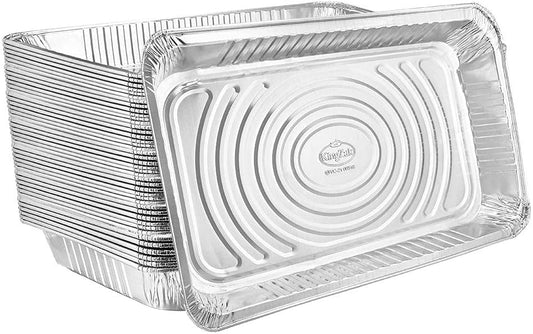 Aluminum Pans Full Size, Large Disposable Roasting & Baking Pan, 21"x13" Deep Foil Pans (50 Pack) Extra Heavy Duty Chafing Trays for Hotels, Restaurants, Caterers, Steam Table, Buffets & Bakeware