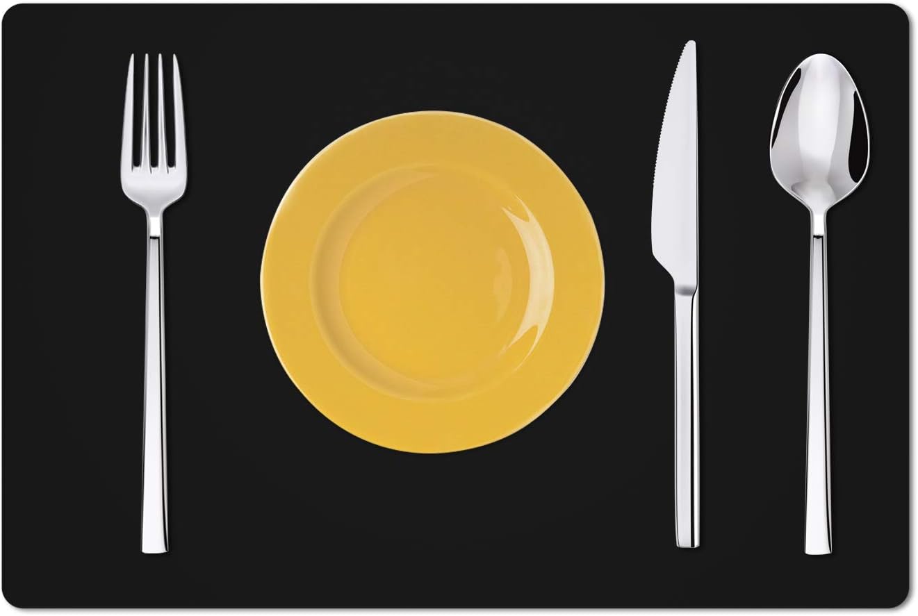 Silicone Placemats, Food-Grade Non-Slip Waterproof, Dining, Stain Resistant, Countertop Protector, Kitchen Counter Mat, Heat Resistant, Baking mat Dishwasher Safe (23.6"×15.7"-2pack, Black)