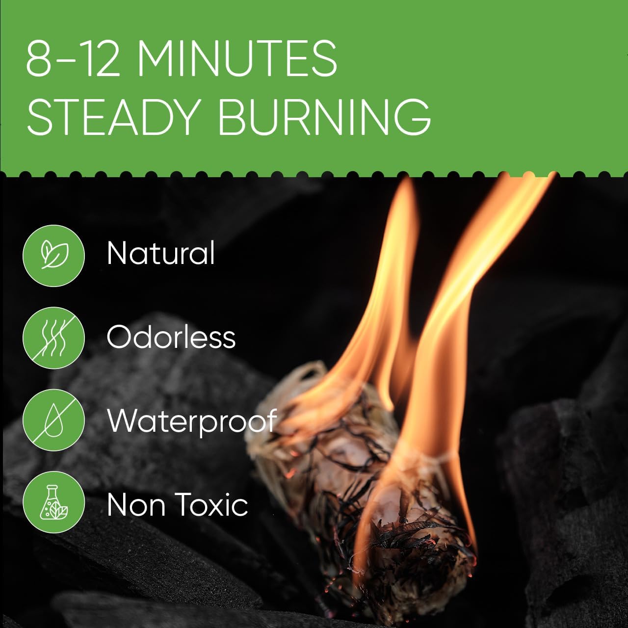 Inflame Fire Starters 300 pcs Fire Starters for Campfires, Grill, BBQ, Fireplace, Woodstove - Charcoal Starter - Waterproof, Weather-Resistant - Natural Wood Fireplace Starters