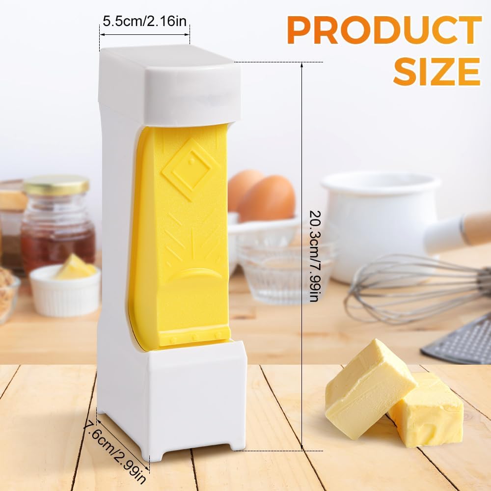 Butter Cutter, One-Click Butter Cutter,2025 NEW Single-Stick Butter Cutter, Butter Dispenser with Stainless Steel Blade and Storage Case for Quickly Making Bread, Cakes, Breakfast (2PCS)