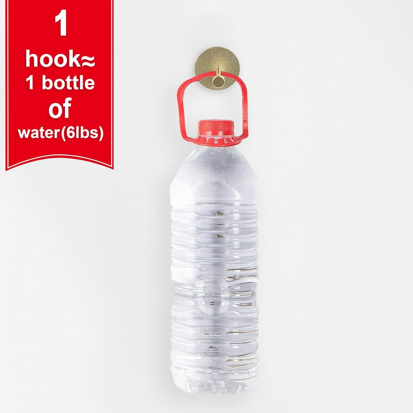 Aluminum Wall Hooks, No Drill Damage-Free Adhesive Hook, Product for Hanging Heavy Duty for Bathroom Kitchen Home (Single Round Gold Hook, 4)