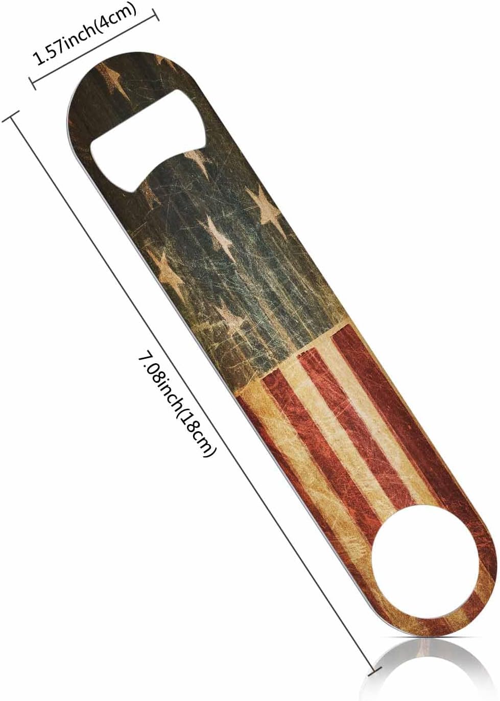 American Flag Stainless Steel Bottle Opener Vintage Abstract USA Flag Patriotic July 4th Independance Day Flat Beer Bottle Opener Keychain for Home Kitchen Bar Restaurant Party Birthday Gift