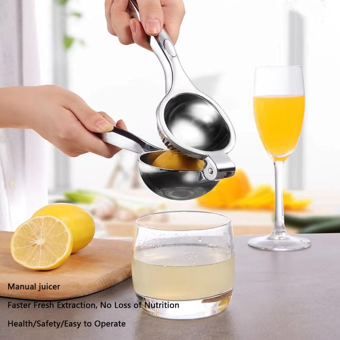 Manual Lime Squeezer, lemon squeezer manual, Stainless Steel citrus juicer for Lemon, Citrus, Lime,Orange, Fruit Squeezer For Extracting Juices metal citrus press