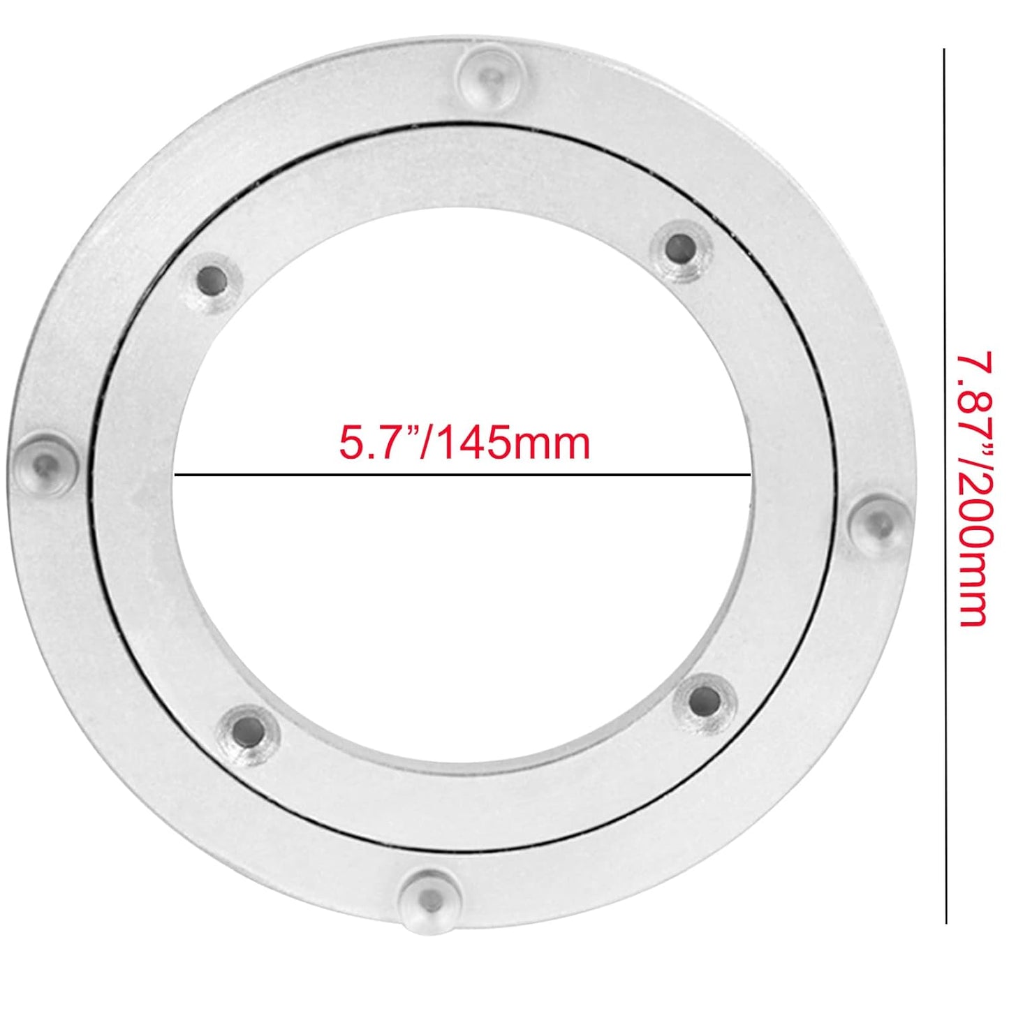 Aluminium Alloy Turntable Bearing, Heavy Duty Swivel Turntable Lazy Susan Rotating Bearing Turntable Round Dining Table Smooth Swivel Plate Hardware, 8"
