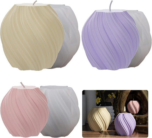 Spiral Wave Silicone Molds - Set of 3 - Resin, Cake, Soap & Clay Molds - Candle Making & Craft Supplies