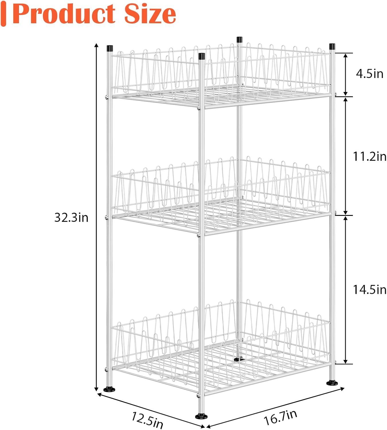 Water Bottle Storage Organizer 3 Tier Freestanding Water Bottle Holder Rack Stand Metal Drink Soda Can Organizer Beverage Shelf for Floor Pantry Kitchen Food Storage, Silver