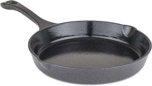 Viking Cast Iron Skillet, 10 Inch Enameled Frying Pan, Kitchen Cookware, Charcoal