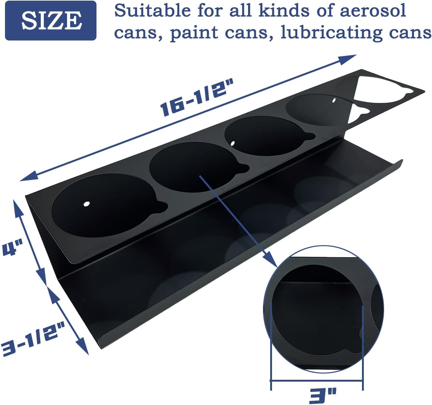 Spray Can Holder Organizer Aerosol Can Rack Wall Mount Spray Paint Storage Fit For Garage And Workspace (Pack of 2)