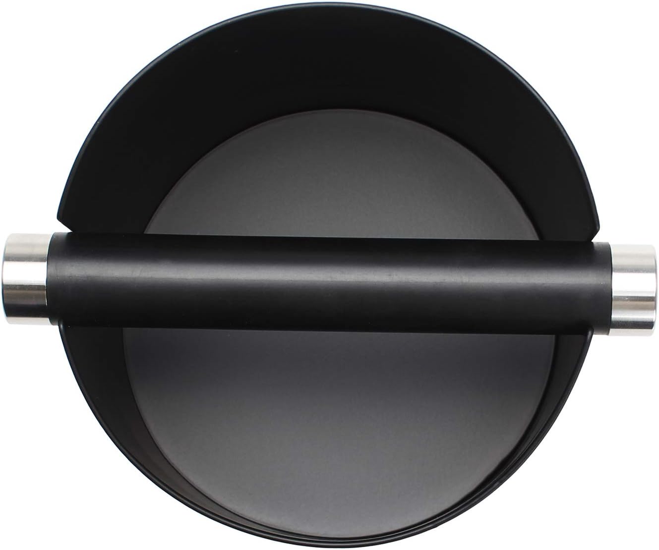 DIBTSA Espresso Knock Box, Stainless Steel Coffee Grounds Knock Box, With Removable Knock Bar and Non-Slip Rubber Base (Black)