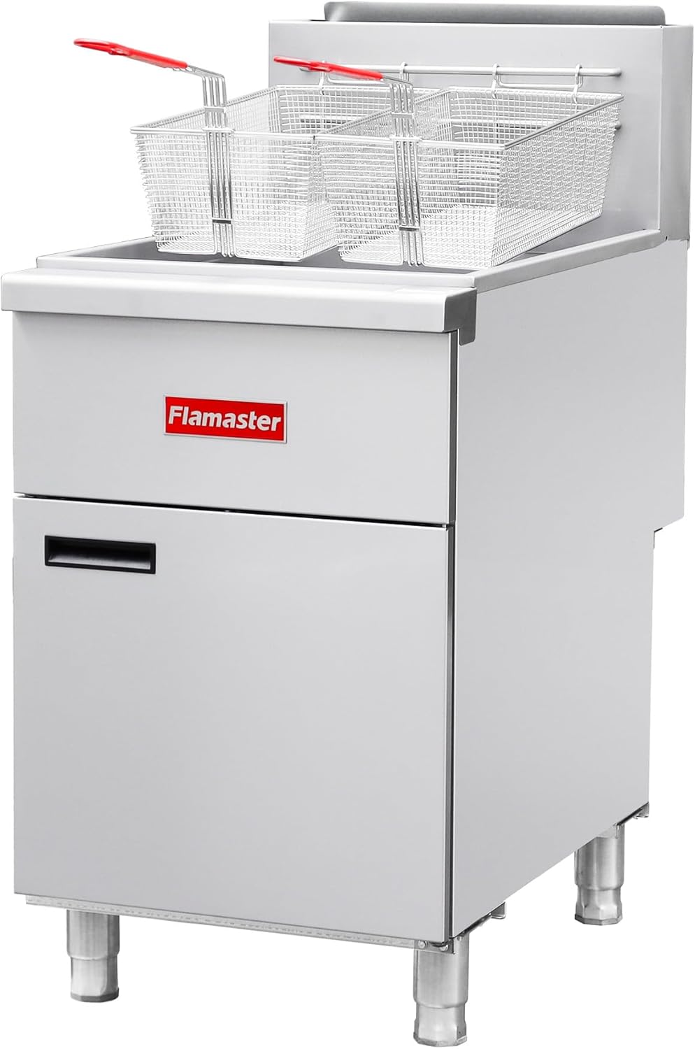 Commercial Open Pot Fryer with 2 Baskets, 122000 BTU 50-60 Lbs Oil Capacity Liquefied Fryer (Propane), Only Commercial Use Deep Fryer for Restaurants, Food Trucks-Floor Standing