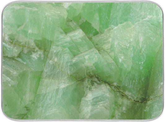 Super Absorbent Dish Drying Mat, Microfiber Fast-Drying Dish Mat, 24" x 18", Kitchen Dish Drying Pad (Green Jade Stone Marble)…