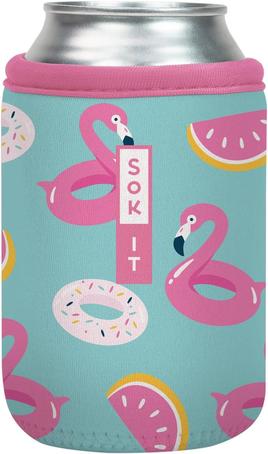 Sok It CanSok Sleeve for Beer & Soda Insulated Neoprene Cover (Poolside Perfection, 12oz Can Sleeve)