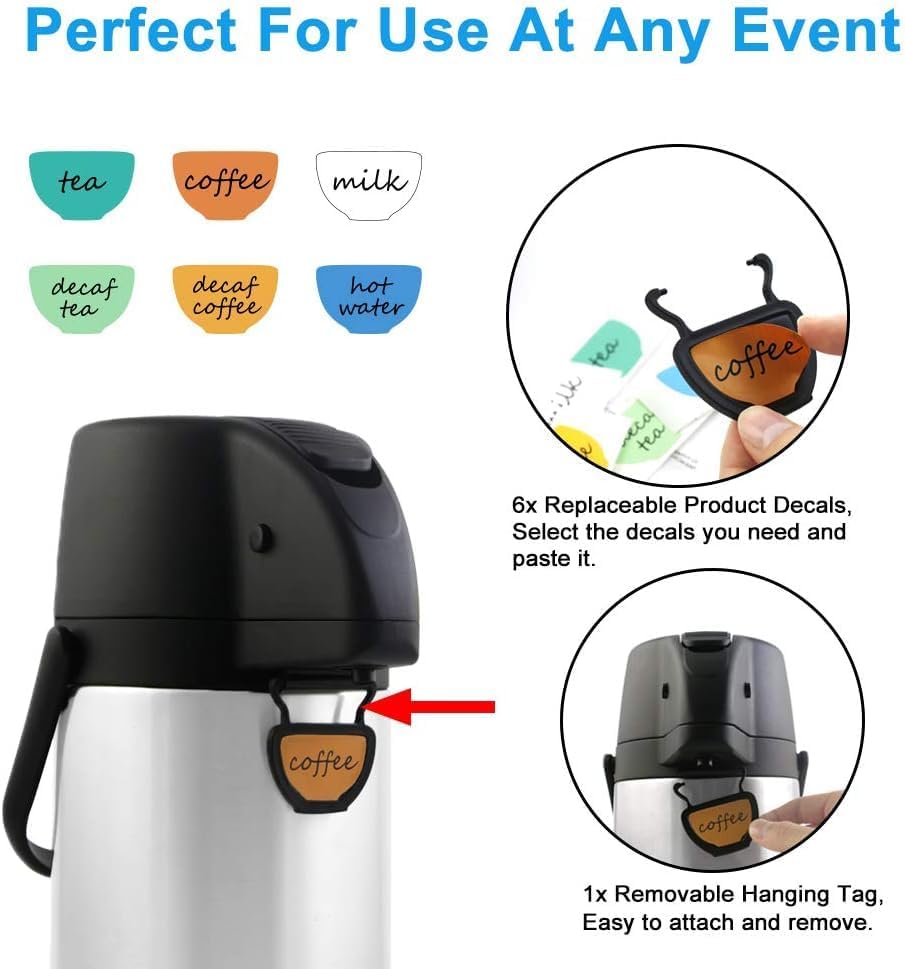 Airpot Coffee Dispenser Thermal with Pump,3L/102 Oz Insulated Stainless Steel Large Airpot Coffee Carafe Lever Action for Hot/Cold Water,Thermal Carafe for Hot Cocoa for Parties