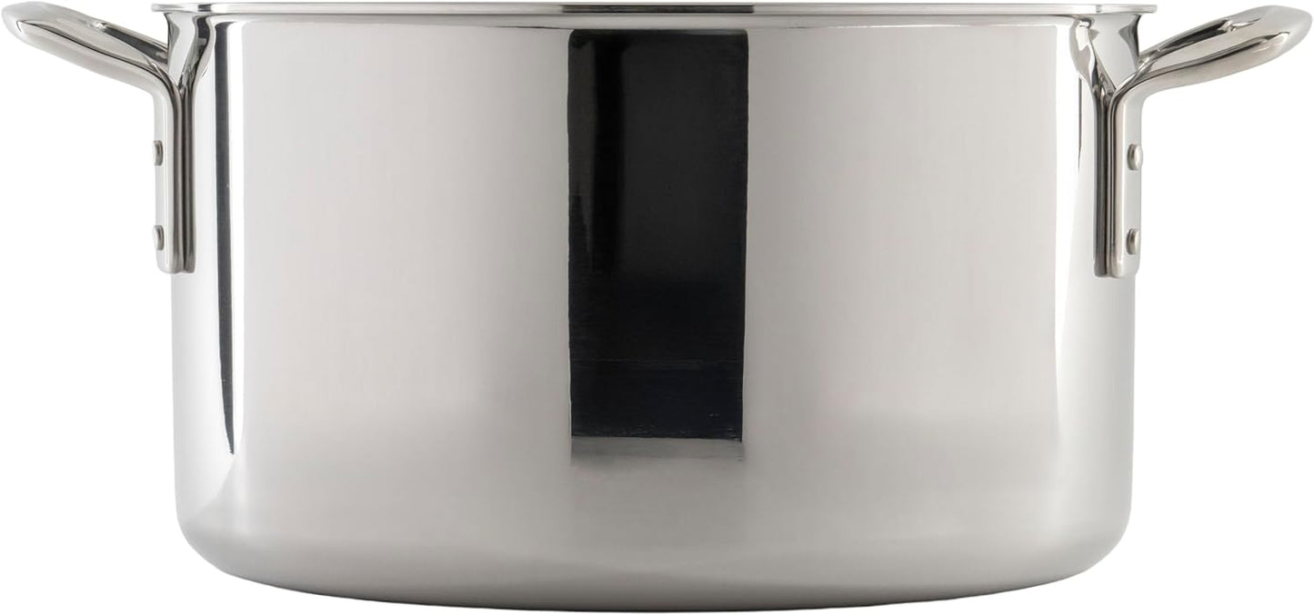 WINCO Tri-Ply Stock Pot, Silver