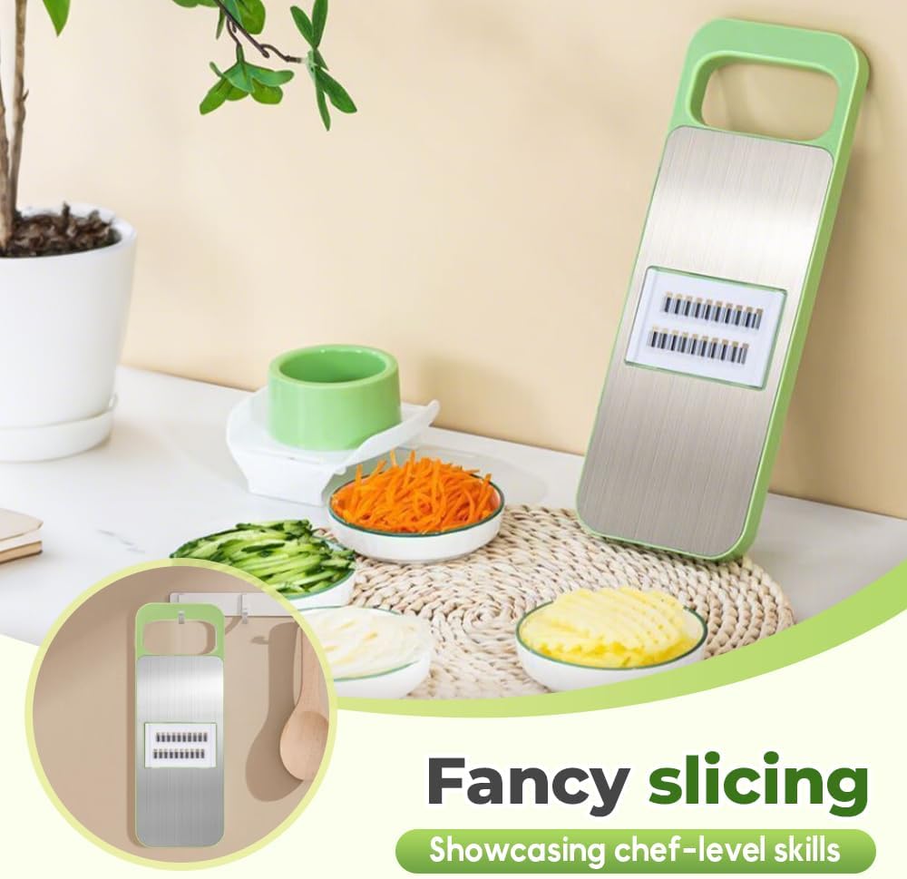 Multifunctional Vegetable Cutter, 2025 New Vegetable Slicer with Adjustable Stainless Steel Blade, Kitchen Chopper with Hand Guard for Vegetable, Fruit, Onion, Potato, Tomato, Cabbage (1pcs)