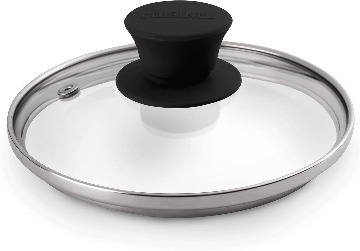 Glass Lid with Steam Vent Hole - 6"-Inch/15.24cm - Compatible with Lodge Cast Iron Skillet Pan - Fully Assembled Universal Replacement Cover - Tempered and Oven Safe - Reinforced Stainless Steel Rim