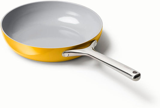 Caraway Nonstick Ceramic Frying Pan (2.7 qt, 10.5") - Non Toxic, PTFE & PFOA Free - Oven Safe & Compatible with All Stovetops (Gas, Electric & Induction) - Marigold