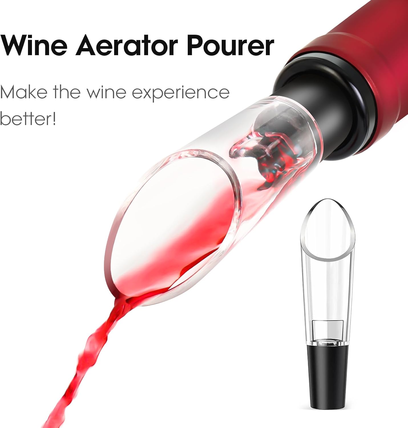 Beneno Multifunctional Wine Bottle Opener Gift Set - Wing Corkscrew, Foil Cutter, Vacuum Stopper & Aerator Pourer, Perfect for Wine Lovers Man Woman, Silver Set