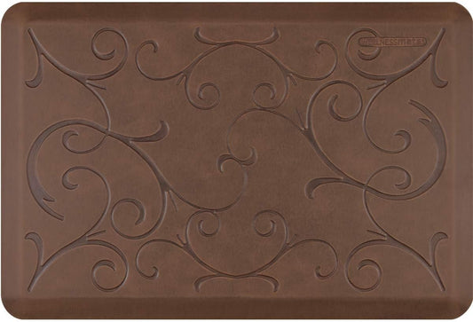 WellnessMats Anti-Fatigue Bella Motif Mat, 36 Inch by 24 Inch, Antique Light