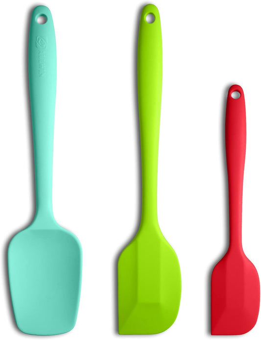 Silicone Spatula 3-piece Set, Ergonomic Handle High Heat-Resistant Spatulas, Non-stick Rubber Spatulas with Stainless Steel Core