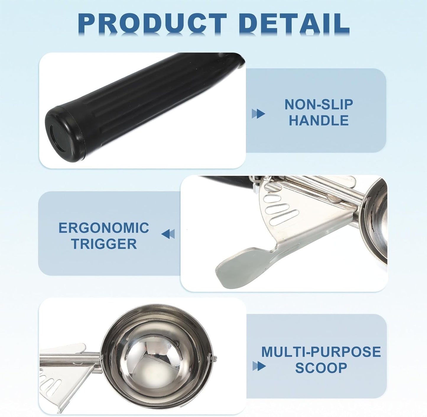 uxcell 2 Pcs Cookie Scoops, Ice Cream Scoop with Trigger for Baking Cookie Dough Rice Pudding Kitchen Gadget, Black, Yellow