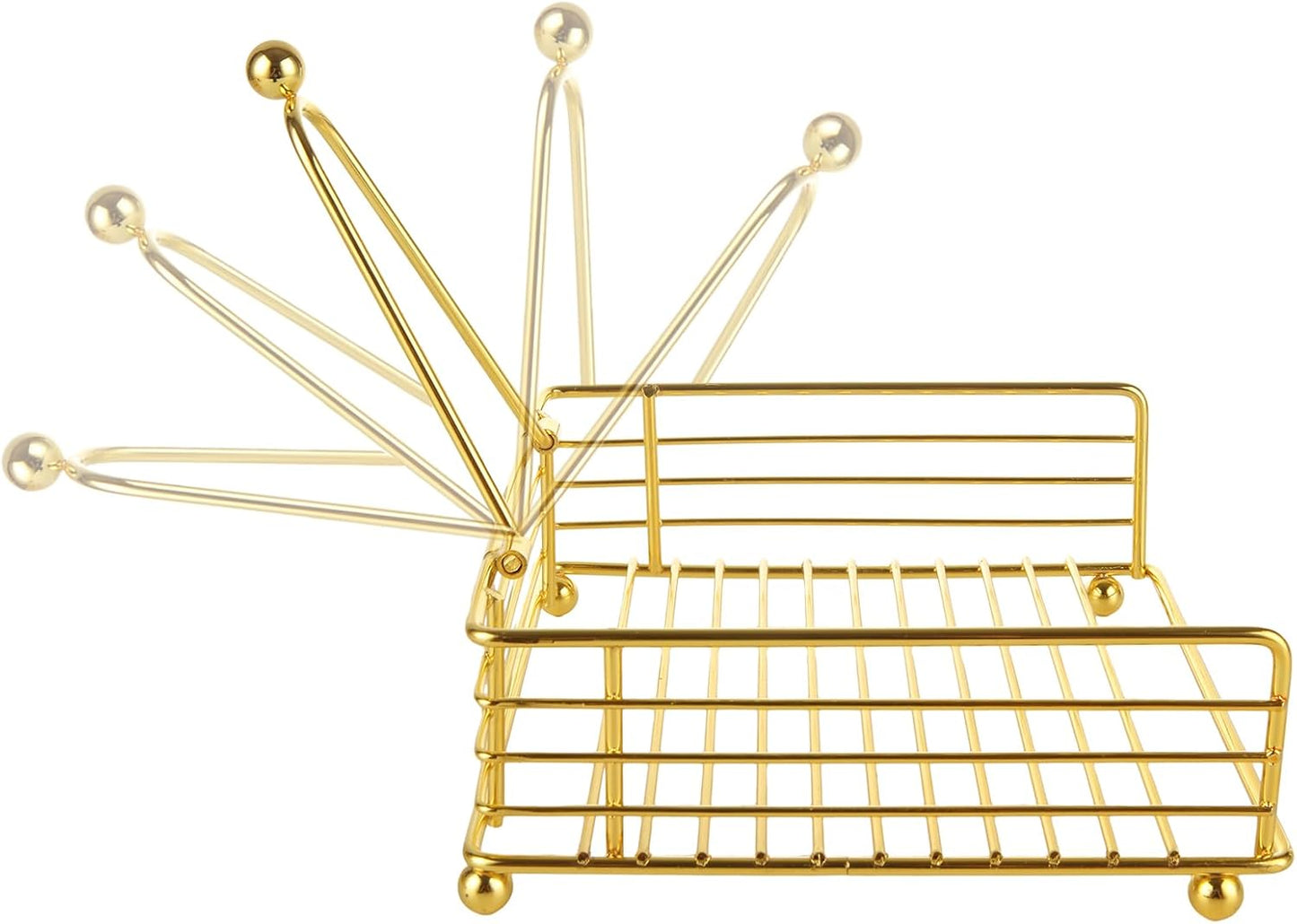 3PCS Napkin Holders for Paper Napkins, Gold Flat Napkins Holders, Metal Napkin Dispenser for Kitchen Tables, Farmhouse, Dinner, Outdoor