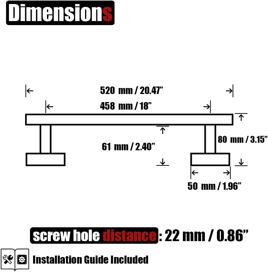 JQK Oil Rubbed Bronze Towel Bar, 20.5 Inch 304 Stainless Steel Thicken 0.8mm Towel Rack Bathroom, Towel Holder ORB Wall Mount, Useable Length 18 Inch, TB110L18-ORB
