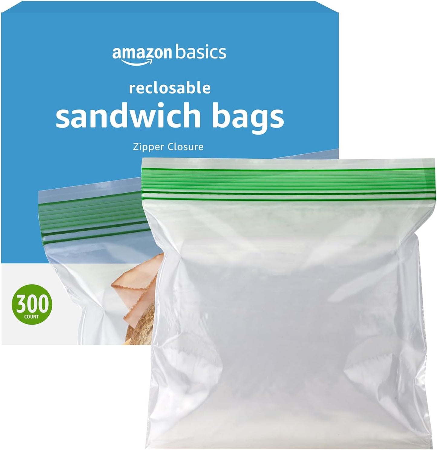 Amazon Basics Sandwich Storage Bags, 300 Count (Previously Solimo)