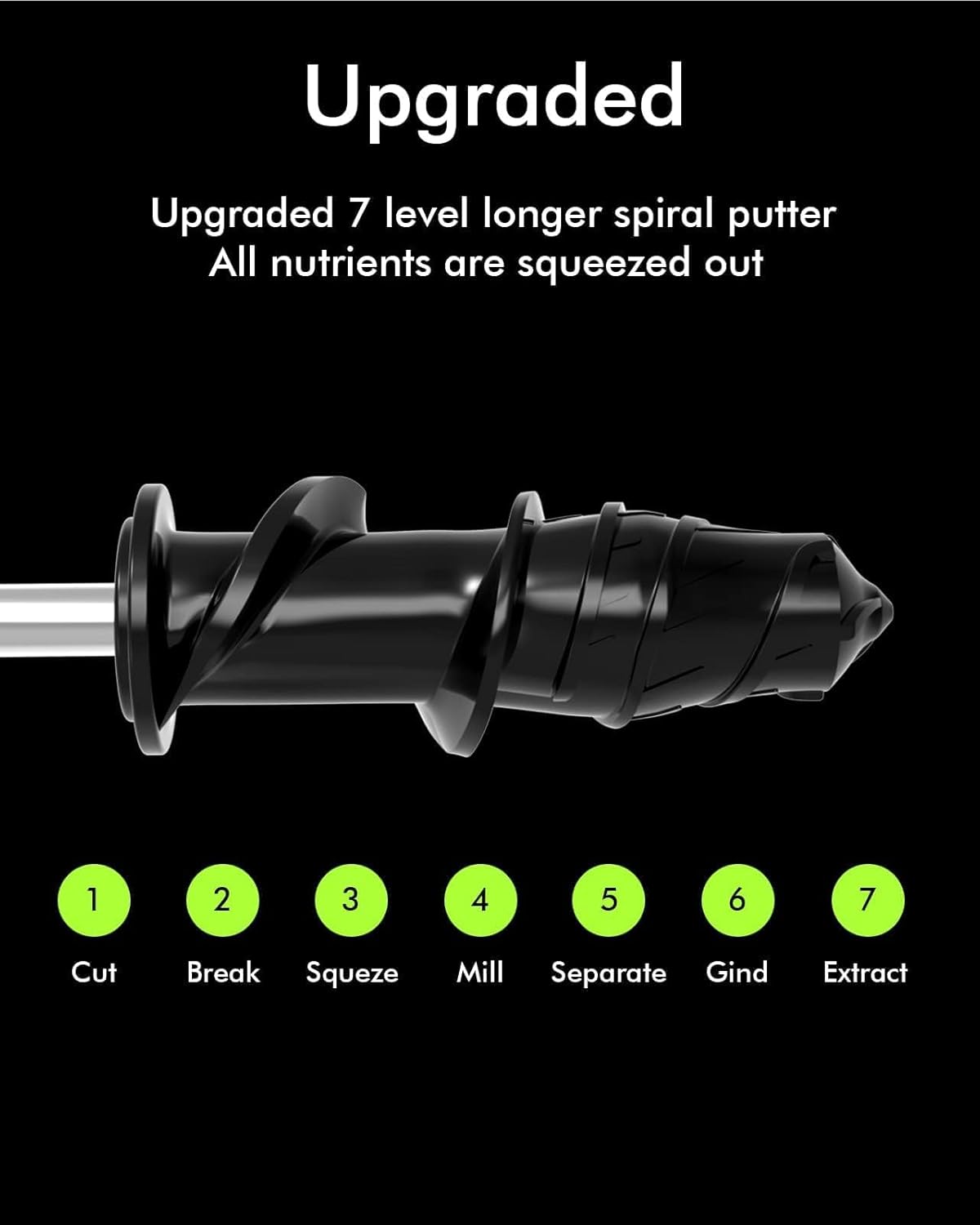 SiFENE Cold Press Juicer Machine, Compact Single Serve Slow Masticating Juicer, Vegetable and Fruit Juice Extractor Maker Squeezer, Easy to Clean, Non-BPA, Grey