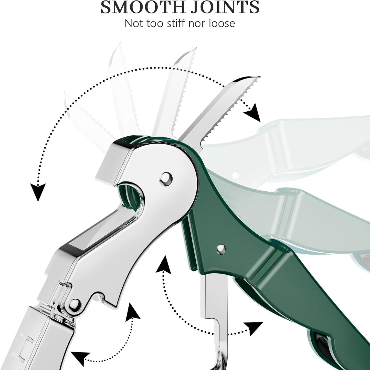 HYZ 2-Pack Wine Opener Waiter Corkscrew, Professional Wine Key for Servers, Bartender with Foil Cutter, Manual Wine Bottle Opener Double Hinged (Dark Green)