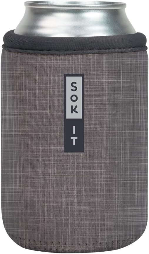 Sok It CanSok Sleeve for Beer & Soda Insulated Neoprene Cover (Anthracite, 12oz Can Sleeve)
