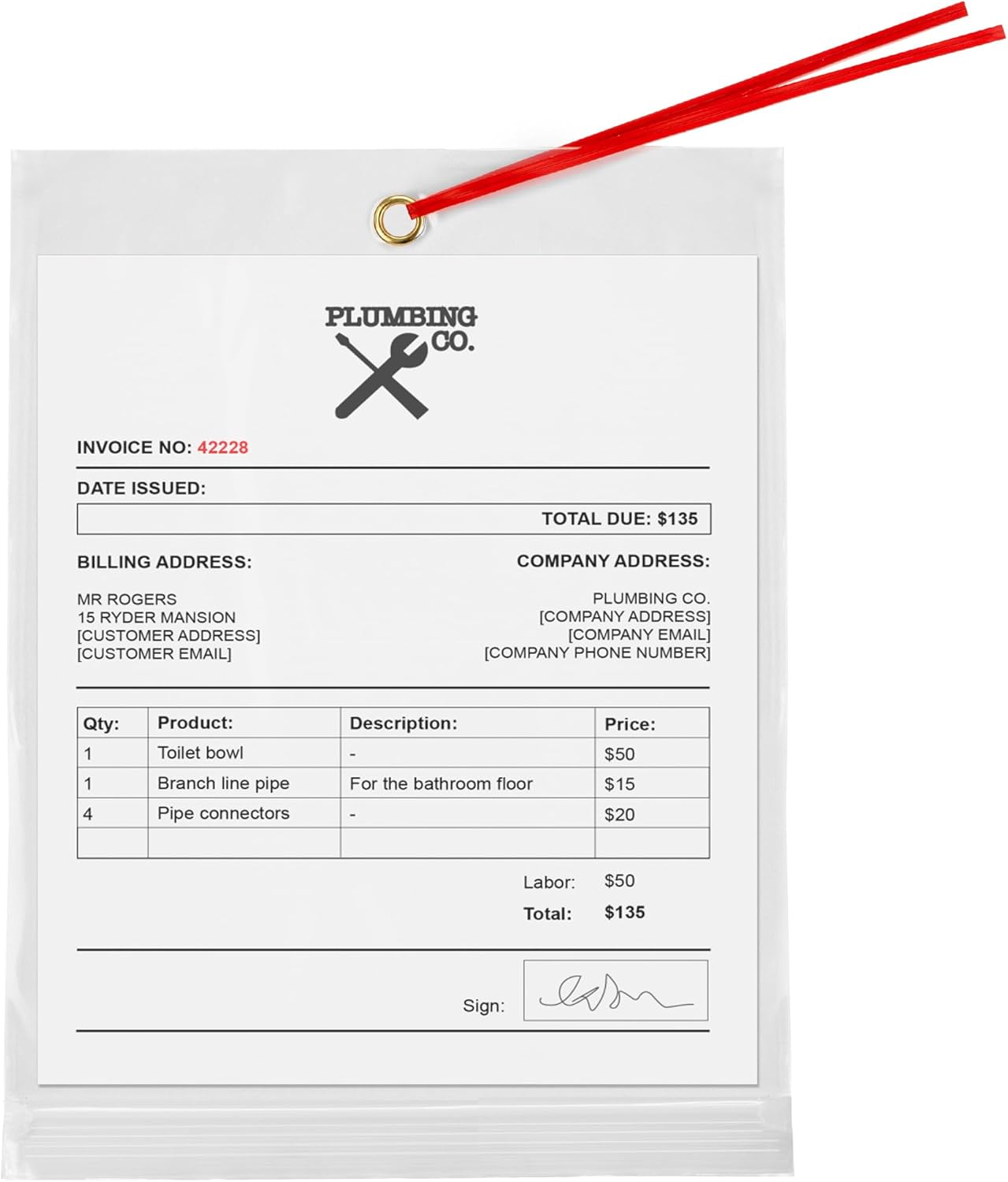 GPI - 10" x 13" Reclosable Zip Bags with Bottom Hang-hole & Pre-inserted 12" Twist-tie. 4 Mil Heavy-duty Resealable Zipper Baggy with Grommet/Metal Eyelet for Hanging (Insert Size 10x11.5) 100 Pack