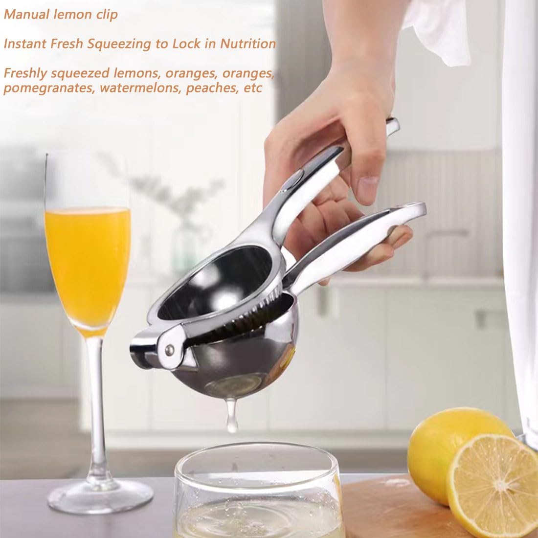 Manual Lime Squeezer, lemon squeezer manual, Stainless Steel citrus juicer for Lemon, Citrus, Lime,Orange, Fruit Squeezer For Extracting Juices metal citrus press