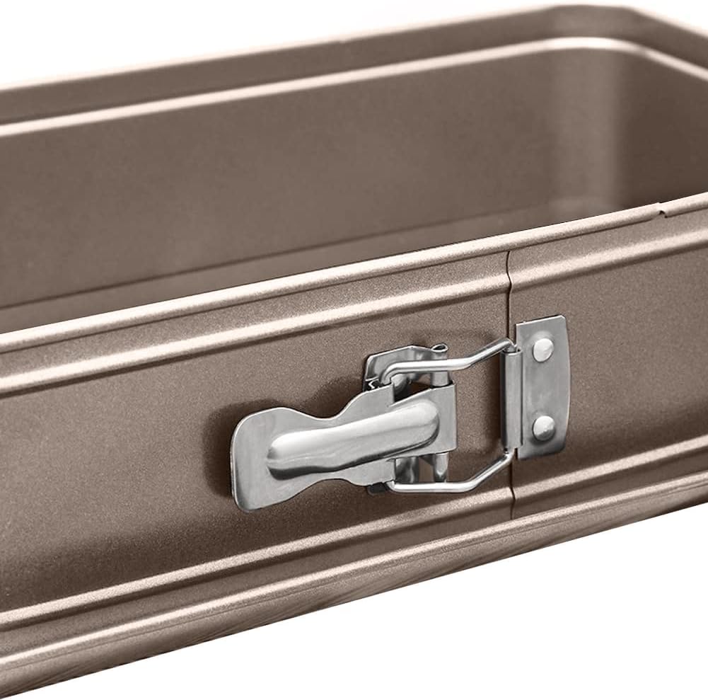 Meleg Otthon Springform Cheesecake Pan - Leakproof, Nonstick, Rectangle, Removable Bottom, Gold (15.7" x 11" x 2.6")