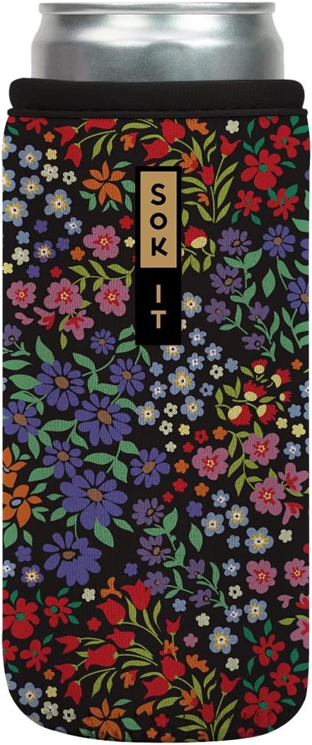 Sok It CanSok Sleeve for Beer & Soda Insulated Neoprene Cover (Picnic Basket, 12oz Slim Can Sleeve)