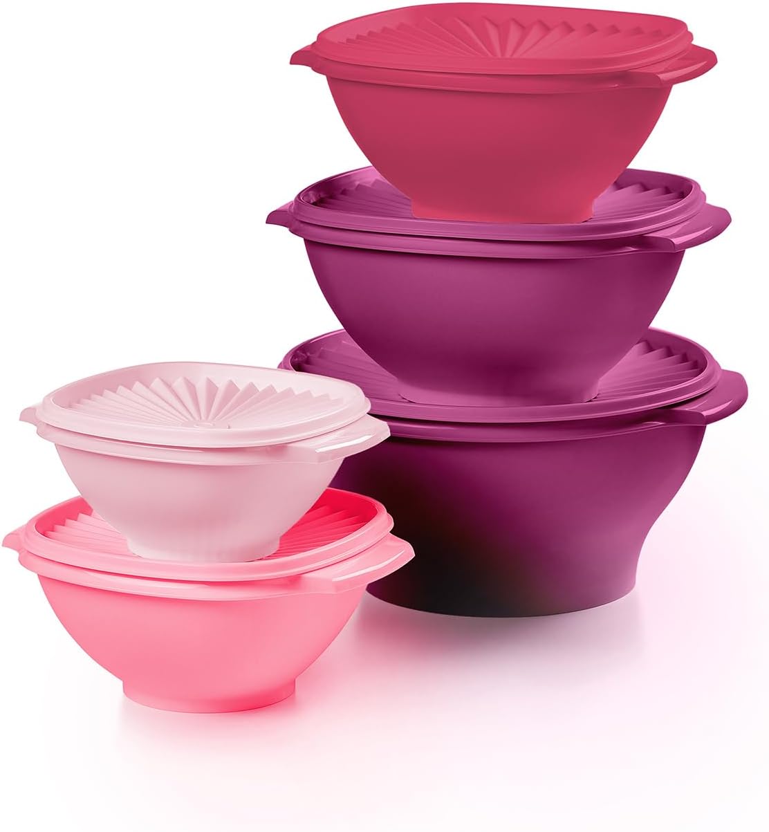 Tupperware Heritage Collection, New 10 Piece Food Storage Container Set in Vintage Pink, Dishwasher Safe and BPA Free (5 Bowls, 5 Lids)