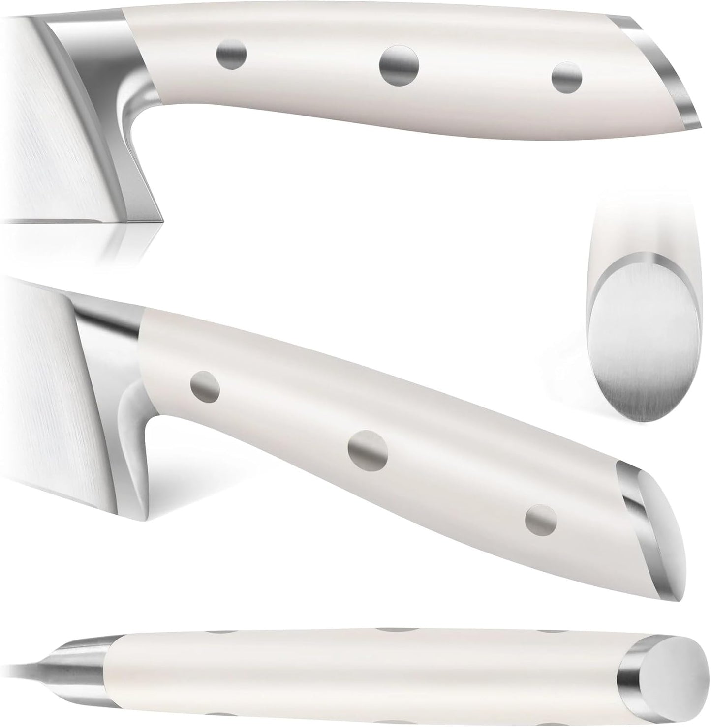 Cangshan Alps Series German Steel Forged 17-Piece Knife Block Set, Acacia (White)