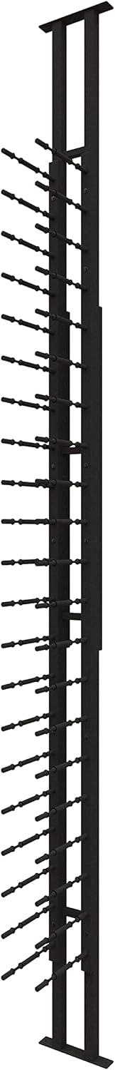 Ultra Wine Racks Floor-to-Ceiling Mount Display (1 Side, Double Deep, Black, Holds 42 Wine Bottles) - Modern Metal Wine Storage for Wine Cellars, Home Bars, Kitchens, and Dining Rooms