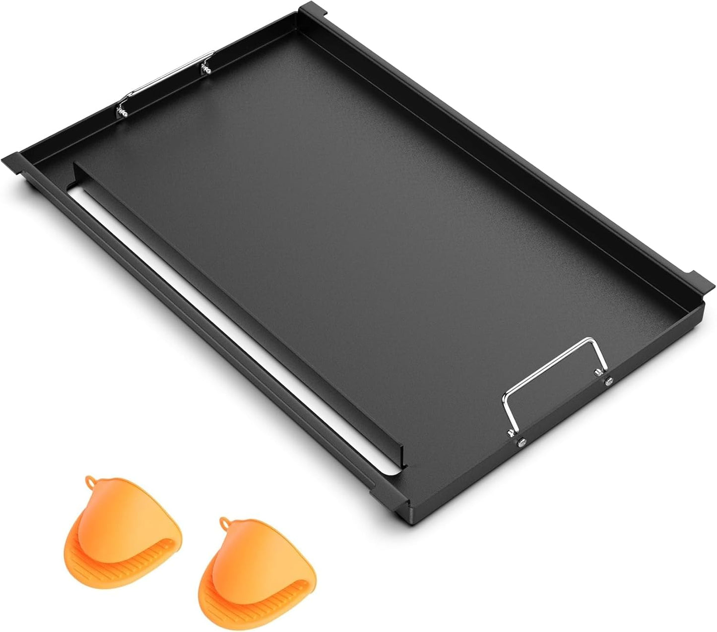 6787 Full-Size Rectangular Griddle Replacment Parts for Weber Spirit I & II 300 Series Gas Grills, Flat Top Griddle Insert with Handles for Weber Spirit E-320 S-320 E-310 S-310, Non-stick Carbon Steel